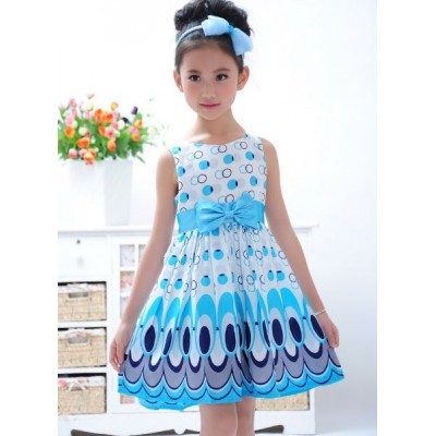 Детское платье декорированное бантом на поясе  А32263418893 
